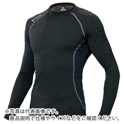 アイトス 冷感プリントコンプレスフィット長袖シャツ ブラック M ( AZ10610-010-M )