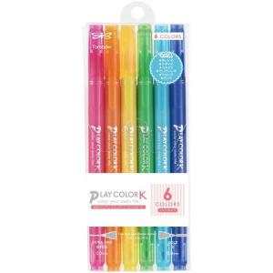 Tombow ( トンボ鉛筆 )　水性サインペン　プレイカラーＫ　６色セットＡ ( GCF-611A ) (メーカー取寄)
