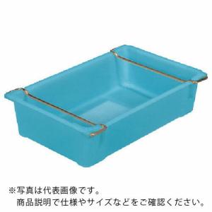 サンコー 水産業界向けネスティングコンテナー 202901 トロ函(PE)ステンレスハンドル付 青 ( 202901BL02 B )｜orangetool