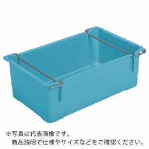 サンコー 角槽 水産業界向けネスティングコンテナー 203901 大型トロ函(ステンレスハンドル付) 38.6L ブルー 青 ( 203901BL02 B )｜orangetool