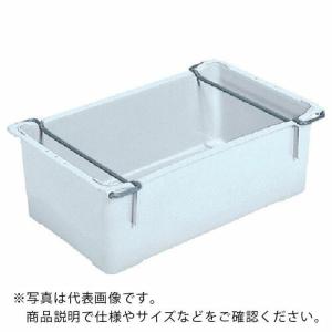 サンコー 水産業界向けネスティングコンテナー 203901 大型トロ函(ステンレスハンドル付)乳白色  ( 203901WHNA02 )｜orangetool
