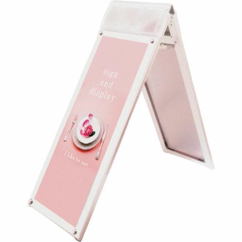 TOKISEI ポスター用スタンド看板マグネジ パンフレットケース付 A3縦縦ロウ両面ホワイト(屋内...