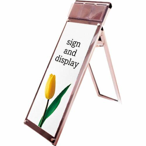 TOKISEI ポスター用スタンド看板マグネジ パンフレットケース付 A3縦縦ロウ片面ブラック(屋内...