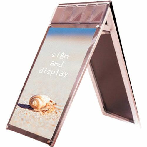 TOKISEI ポスター用スタンド看板マグネジ パンフレットケース付 A1ロウ両面ブラック(屋内用)...