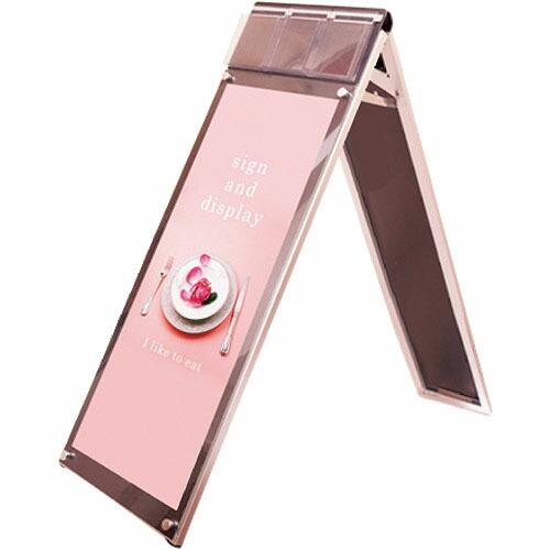TOKISEI ポスター用スタンド看板マグネジ パンフレットケース付 A3縦縦ロウ両面ブラック(屋内...