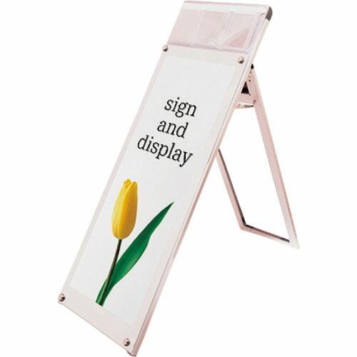 TOKISEI ポスター用スタンド看板マグネジ パンフレットケース付 A3縦縦ロウ片面ホワイト(屋内...