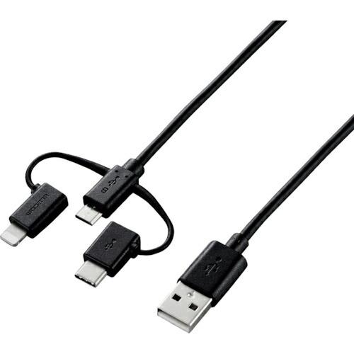 ELECOM スマートフォン用USBケーブル 3in1 microUSB+Type-C+Lightn...