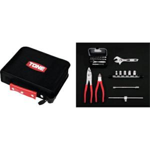 TONE 整備用工具セット ツールセット ブラック 間口250×奥行200×高さ70mm 33点セット  ( TSX3171 )｜orangetool