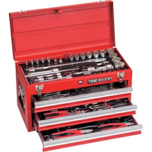 TONE 整備用工具セット ツールセット(レッド) 間口508×奥行232×高さ302mm 差込角9.5mm、12.7mm  ( TSXT95021 )｜orangetool