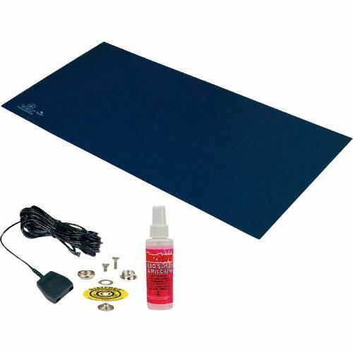 DESCO 静電気拡散性ラバーマット T2プラス ダークブルー キット 1.5mm x 600mm ...