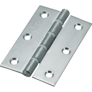 TRUSCO ステンレス製厚口蝶番 ナイロンリング入 全長76mm (4個入) ( ST-888NR-76HL (4コイリ ヘアーライン ビスツキ ) トラスコ中山(株)｜orangetool