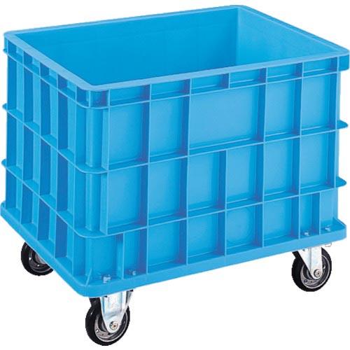 積水 ( 積水テクノ成型 )　Ｓ型コンテナ　Ｓ−２００　キャスター付（自在２ケ固定２ケ）　青 ( S...