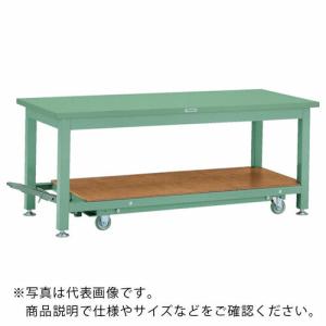 TRUSCO 重荷重作業台移動式(3000kg)TWC型 1800X900XH740 基本タイプ グリーン色 ( STWC-1809 (スチールテンバン) ) トラスコ中山(株)｜orangetool
