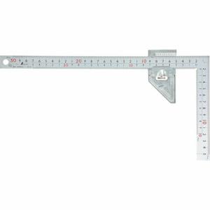 シンワ 曲尺 厚手広巾 シルバー 30cm表裏同目 8段目盛 ストッパー金属製付 JIS ( 12486 ) シンワ測定(株)｜orangetool