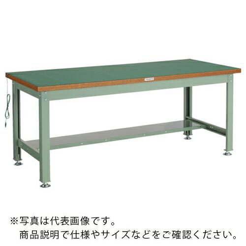 TRUSCO 中荷重作業台(2000kg)DW型 900X750XH742 帯電防止マット張り グリ...