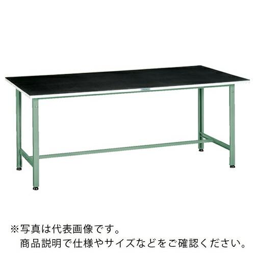 TRUSCO 軽荷重作業台(300kg)AE型 1500X900XH745 ゴムマット張り グリーン...