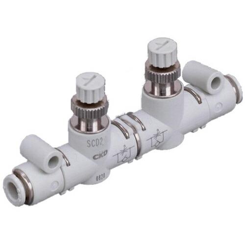 CKD インアウトスピードコントローラ ラインタイプ ワンタッチ継手付  ( SCD2-06-H66...
