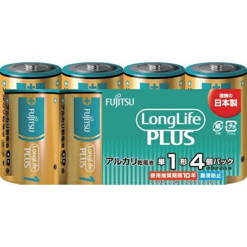 FDK アルカリ乾電池単1 Long Life Plus 4個パック ( LR20LP(4S) ) ...