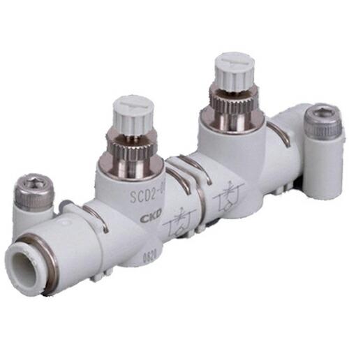 CKD インアウトスピードコントローラ ラインタイプ ワンタッチ継手付  ( SCD2-10-H10...