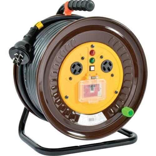 NICHIDO 電工ドラム 三相200V 過負荷漏電保護兼用ブレーカー付 極太3.5mm2電線 30...