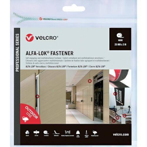 ヴェルクロ VELCRO[[R上]]ALFA-LOK[[R上]]ファスナー 幅25mm×長さ3m 黒...