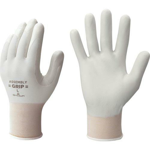 SHOWA ニトリルゴム背抜き手袋 No370組立グリップ グレー Lサイズ ( NO370-L )