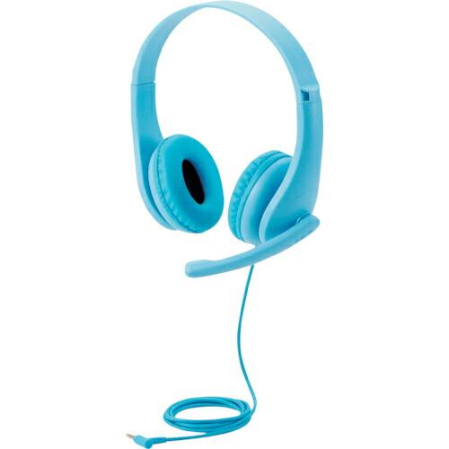 ELECOM こども専用ヘッドセット 回転式マイクアーム付き 4極 ライトブルー ( HS-KD01...