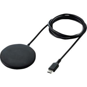 ELECOM ワイヤレス充電器 マグネット内蔵 7.5W 卓上 ケーブル一体 1m ブラック ( W-MA02BK )｜orangetool