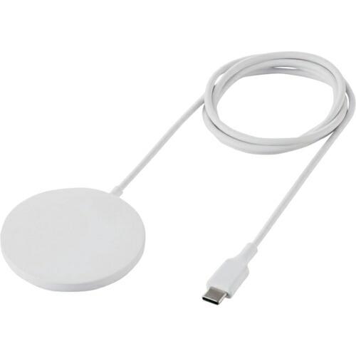 ELECOM ワイヤレス充電器 マグネット内蔵 7.5W 卓上 ケーブル一体 1m ホワイト ( W...