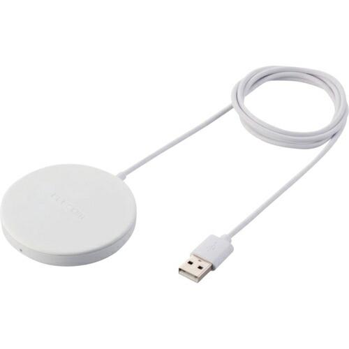 ELECOM ワイヤレス充電器 マグネット内蔵 5W 卓上 ケーブル一体 1m ホワイト ( W-M...