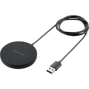 ELECOM ワイヤレス充電器 マグネット内蔵 5W 卓上 ケーブル一体 1m ブラック ( W-MA01BK )｜orangetool