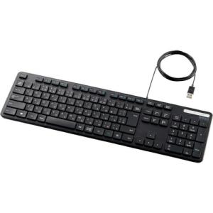 エレコム 有線キーボード 薄型 メンブレン式 抗菌 フルサイズ ブラック ( TK-FCM108KBK )｜orangetool