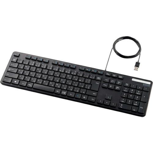 エレコム 有線キーボード 薄型 メンブレン式 抗菌 フルサイズ ブラック ( TK-FCM108KB...