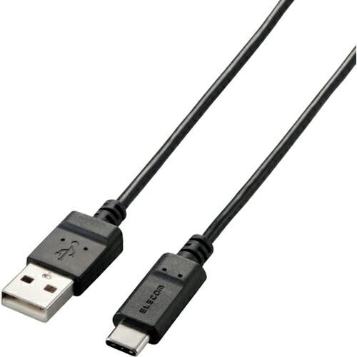 ELECOM USB(A-C)ケーブル 認証品 まとまるケーブル 形状記憶 抗菌 1.0m ブラック...