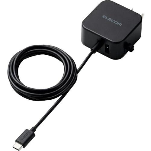 ELECOM AC充電器 2.4A USB-C ケーブル一体型 1.5m USB-Aメス1ポート ブ...