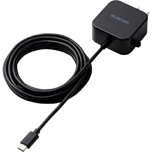 ELECOM AC充電器 2.4A出力 USB-C ケーブル一体型 2.5m ブラック ( MPA-...