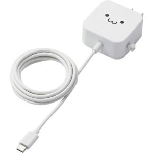 ELECOM AC充電器 2.4A出力 USB-C ケーブル一体型 1.5m ホワイトフェイス ( MPA-ACC20WF )｜orangetool