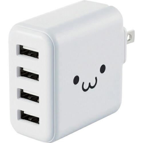 ELECOM AC充電器 4.8A出力 USB-Aメス4ポート ホワイトフェイス ( MPA-ACU...