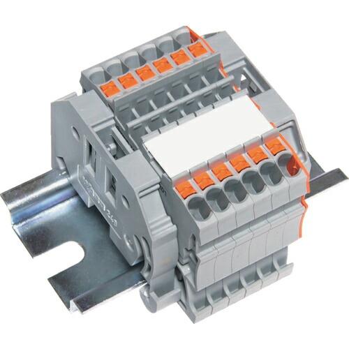 TRUSCO スプリング式端子台2線式 6極 電線サイズ0.25~1.5 ( SPTB18A-2-6...