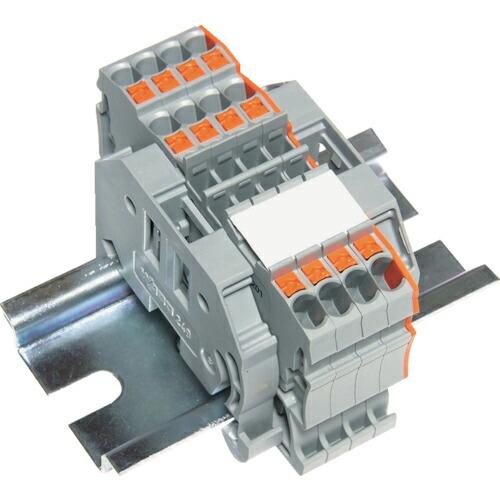 TRUSCO スプリング式端子台3線式 4極 電線サイズ0.25~1.5 ( SPTB18A-3-4...