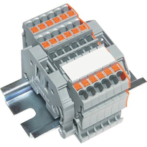 TRUSCO スプリング式端子台3線式 6極 電線サイズ0.25~1.5 ( SPTB18A-3-6...