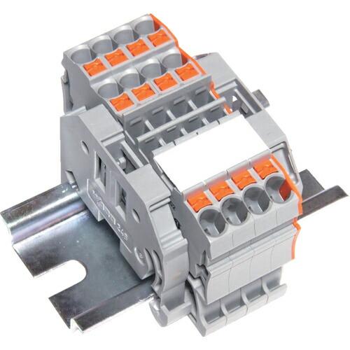 TRUSCO スプリング式端子台3線式 4極 電線サイズ0.25~2.5 ( SPTB24A-3-4...