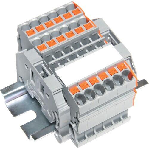 TRUSCO スプリング式端子台3線式 6極 電線サイズ0.25~2.5 ( SPTB24A-3-6...