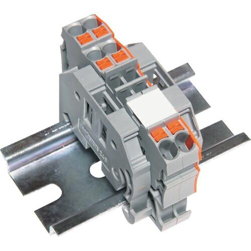 TRUSCO スプリング式端子台3線式 2極 電線サイズ0.25~2.5 ( SPTB24A-3-2...