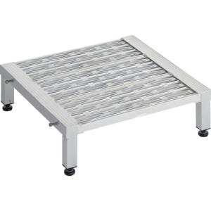 TRUSCO 高床式アルミ製ステップ グレーチング仕様 600X600XH190~220 ( TFSGH-0660AL ) トラスコ中山(株)｜orangetool