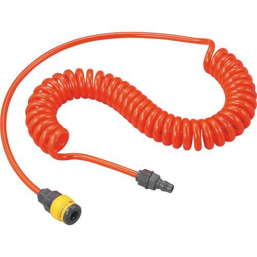 TRUSCO エアコイルホース ウレタンコイルホース樹脂カップリング付 2.4m ( TUHJ-3 ...