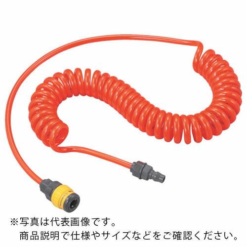 TRUSCO エアコイルホース ウレタンコイルホース樹脂カップリング付 5.6m ( TUHJ-7 ...