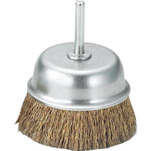 TRUSCO 軸付カップブラシ φ75X軸6 真鍮メッキ鋼線 線径0.25 ( TB-6641 ) ...