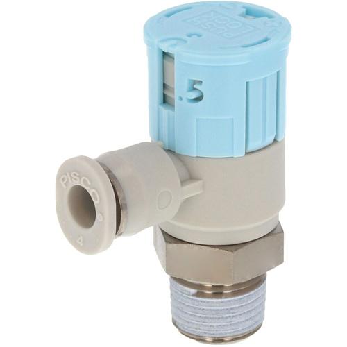 PISCO スピードコントローラダイヤル付タイプ エルボ メーターイン制御(低流量タイプ) φ4用 ...