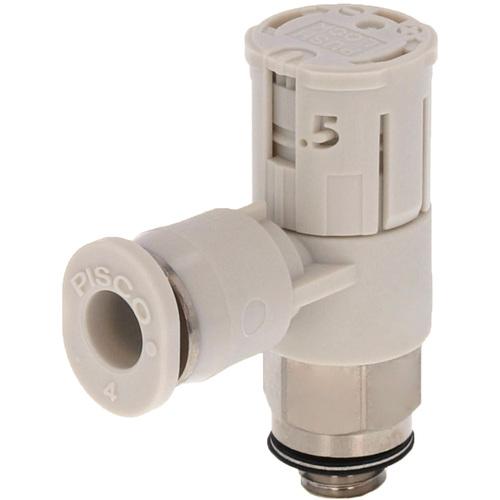 PISCO スピードコントローラダイヤル付タイプ エルボ メーターアウト制御(低流量タイプ) φ4用...